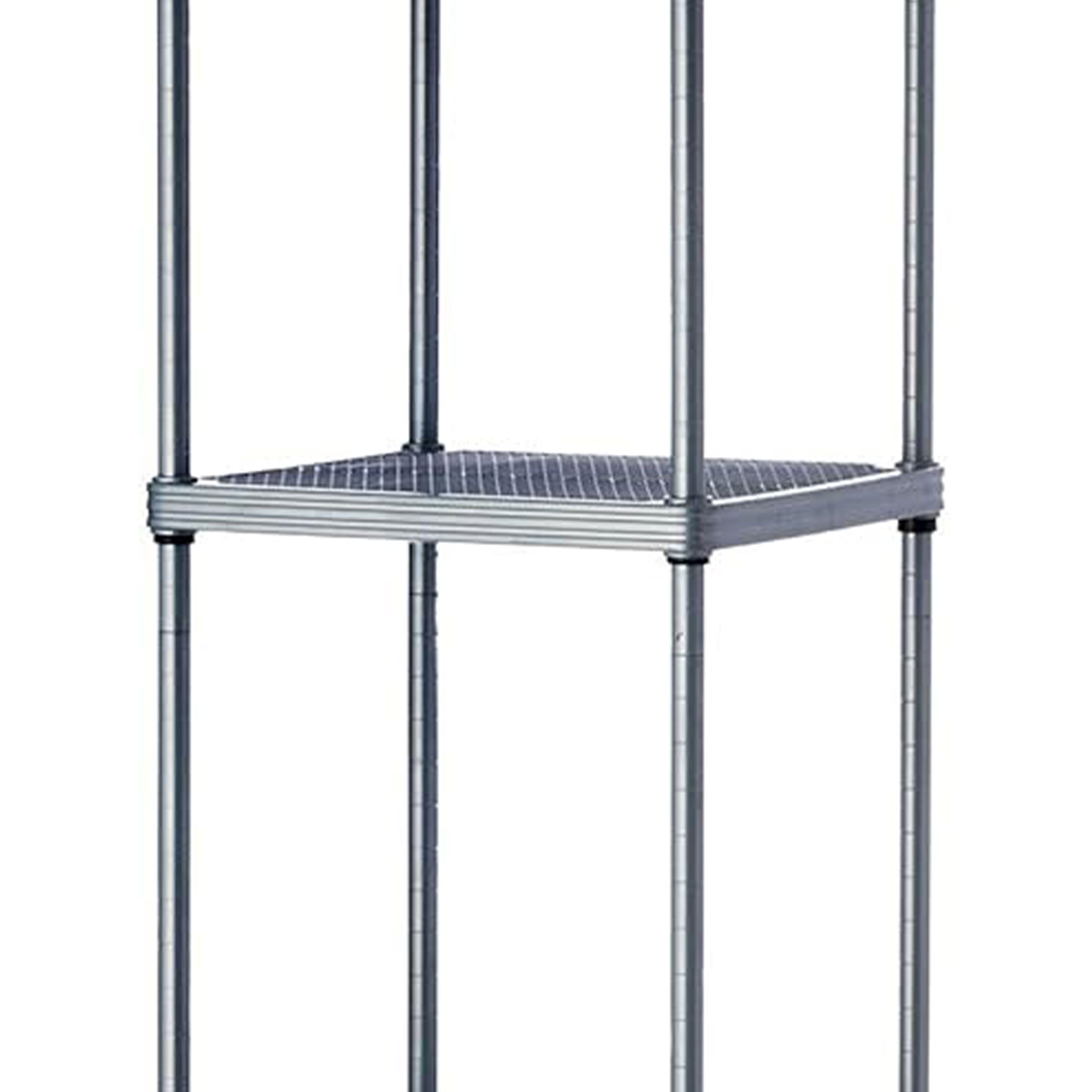 Design Ideas MeshWorks 5 Tier Tower Metal Storage Shelving Unit Rack, Silver - VMInnovations