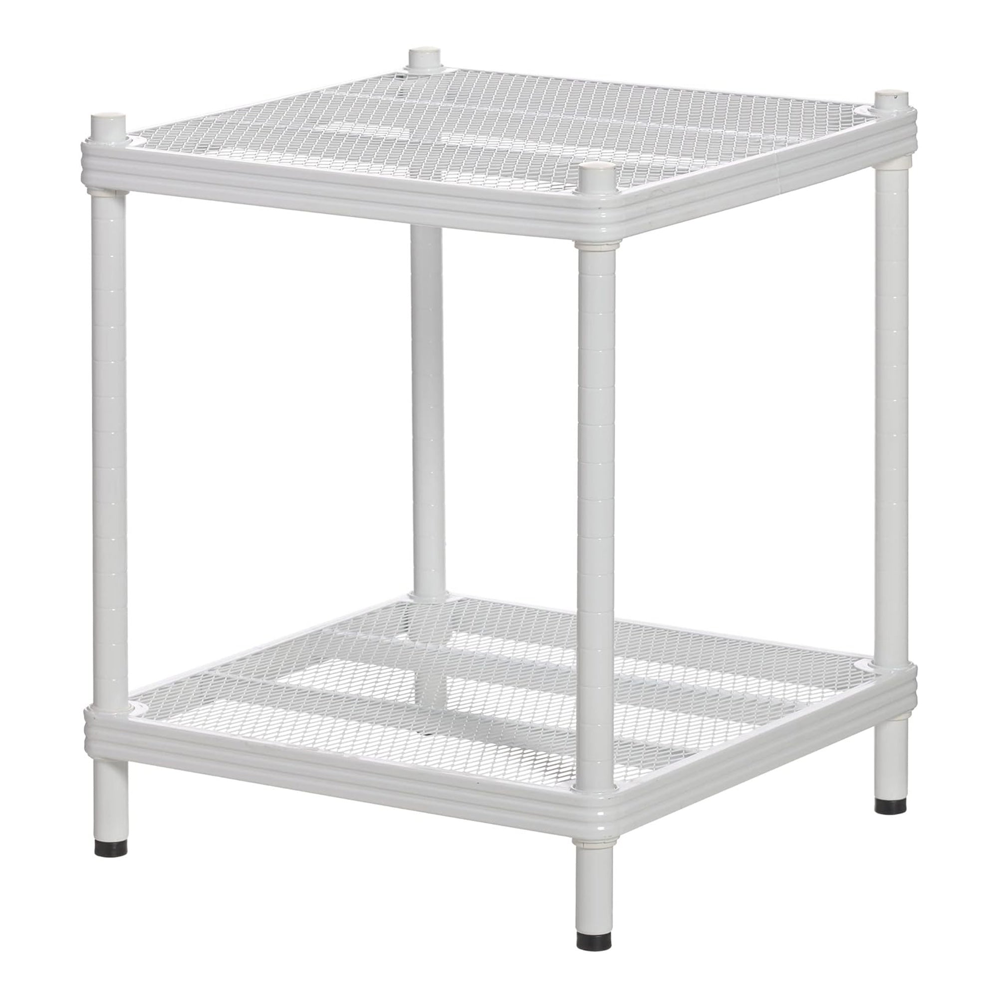 Design Ideas 2 Tier Narrow Metal Storage Shelving Unit Rack, White (Open Box) - VMInnovations