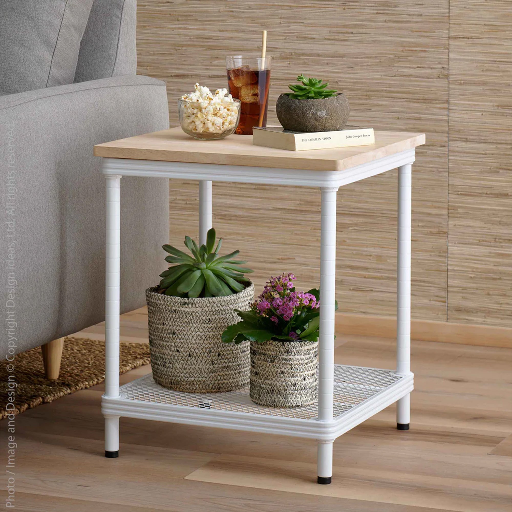 Design Ideas 2 Tier Narrow Metal Storage Shelving Unit Rack, White (Open Box) - VMInnovations