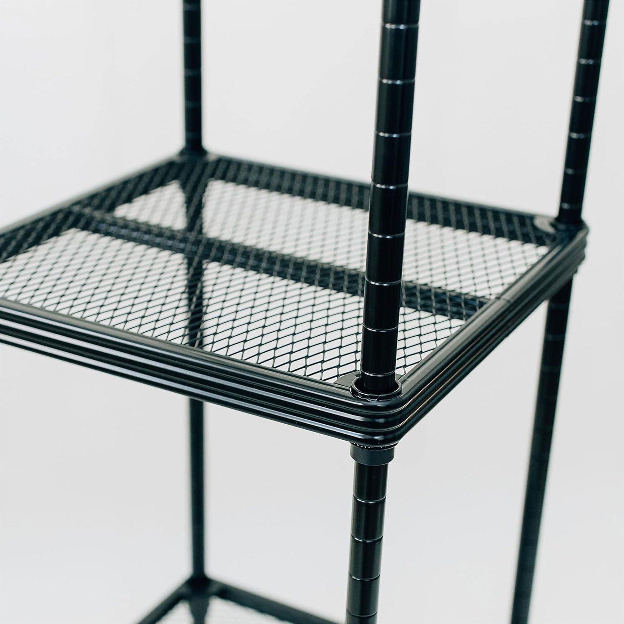 Design Ideas MeshWorks 5 Tier Tower Metal Storage Shelving Unit Rack, Black - VMInnovations
