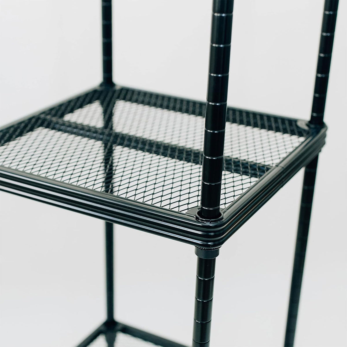 Design Ideas MeshWorks 5 Tier Tower Metal Storage Shelving Unit Rack, Black