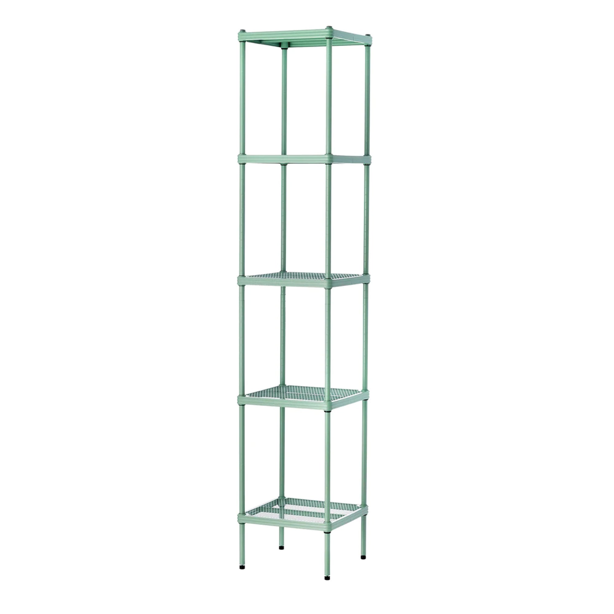 Design Ideas MeshWorks 5 Tier Tower Metal Storage Shelving Unit Rack, Sage Green - VMInnovations