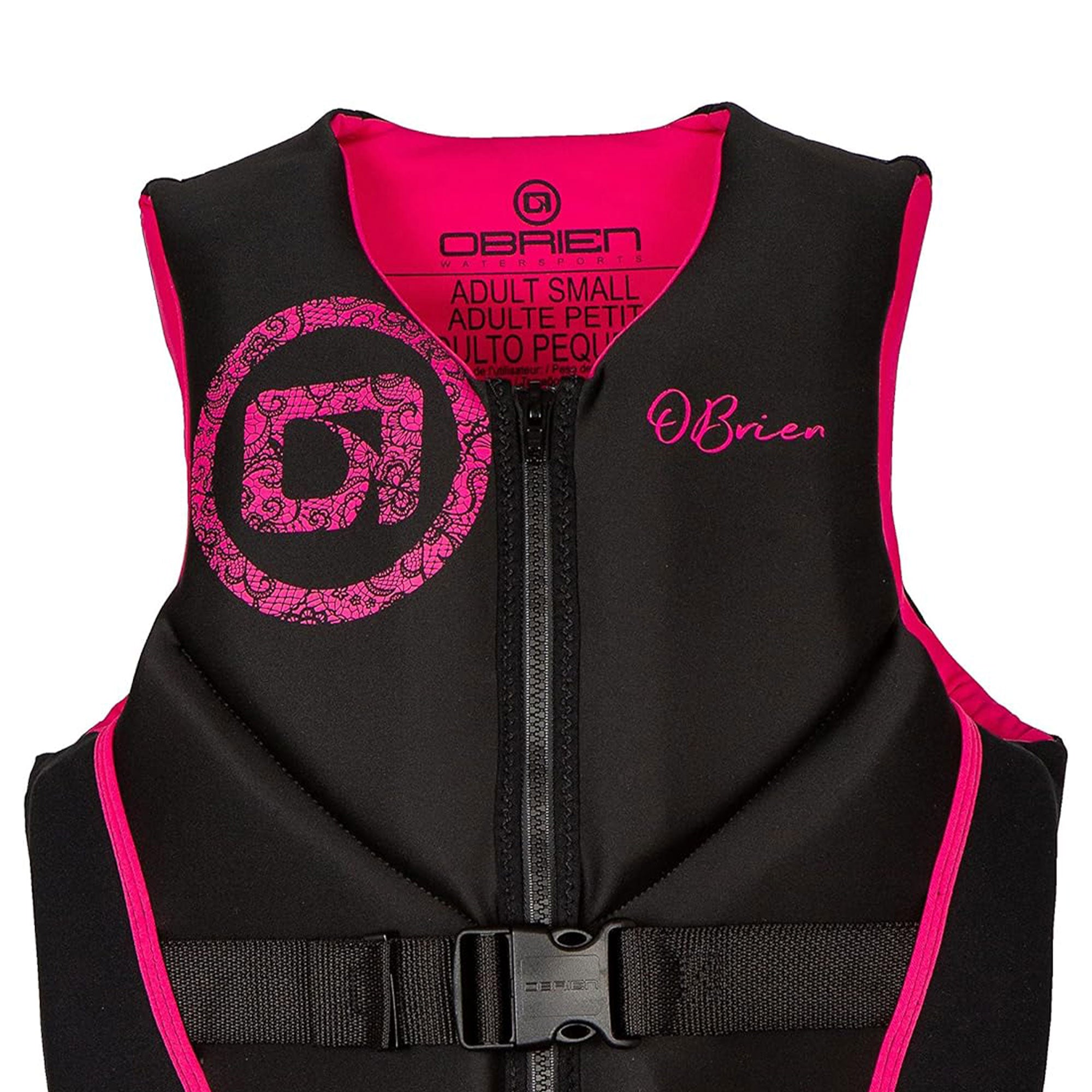 O'Brien Women's Traditional Neoprene USCGA Life Jacket with Zip Closure, S, Pink - VMInnovations
