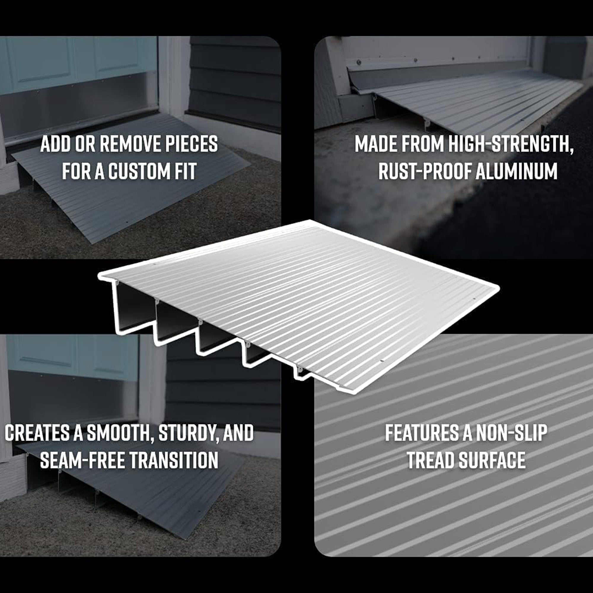 EZ-ACCESS TRANSITIONS 5” Portable Self Supporting Aluminum Modular Entry Ramp