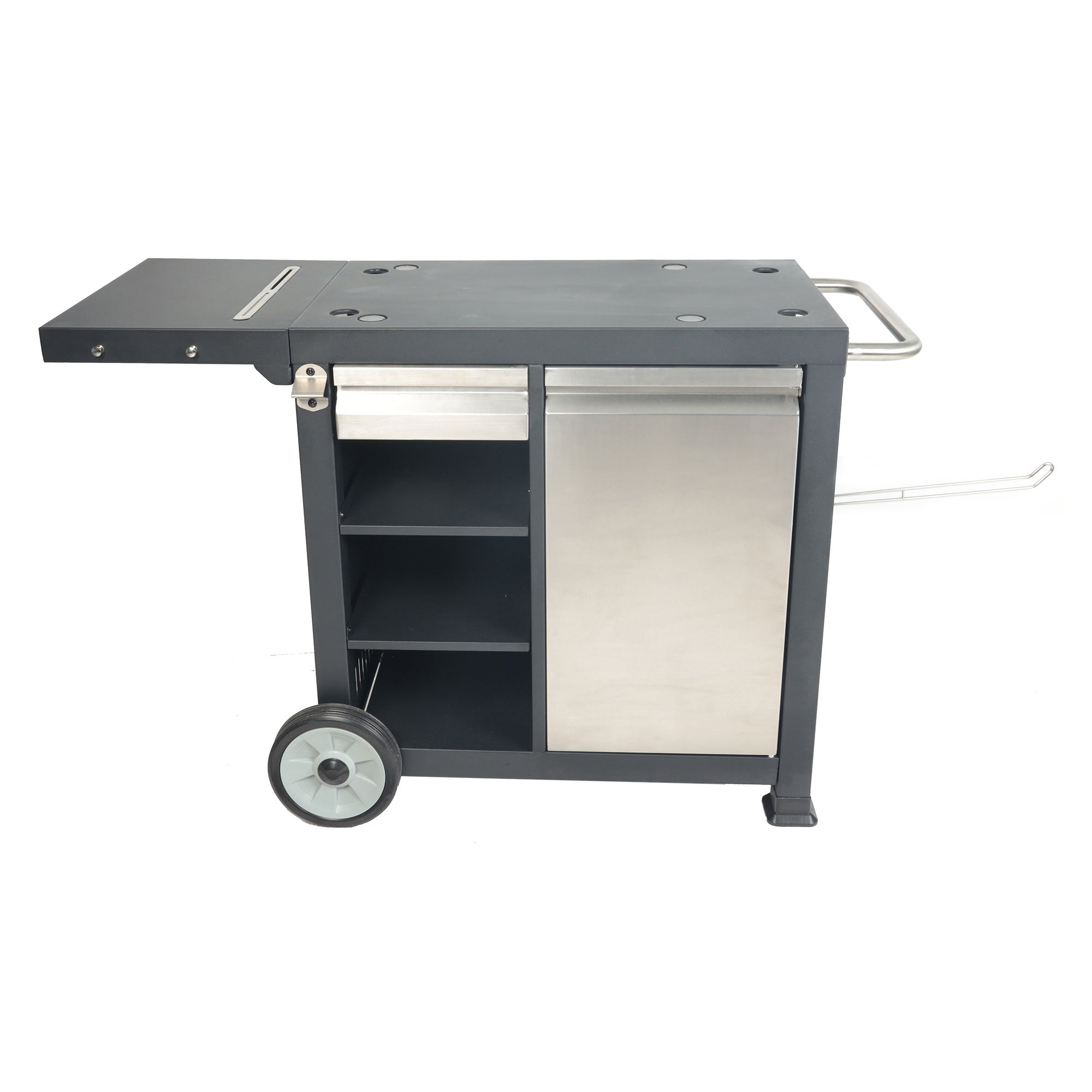 Razor Universal Rolling Prep Cart and 19 Inch Single Burner LP Propane Gas Grill