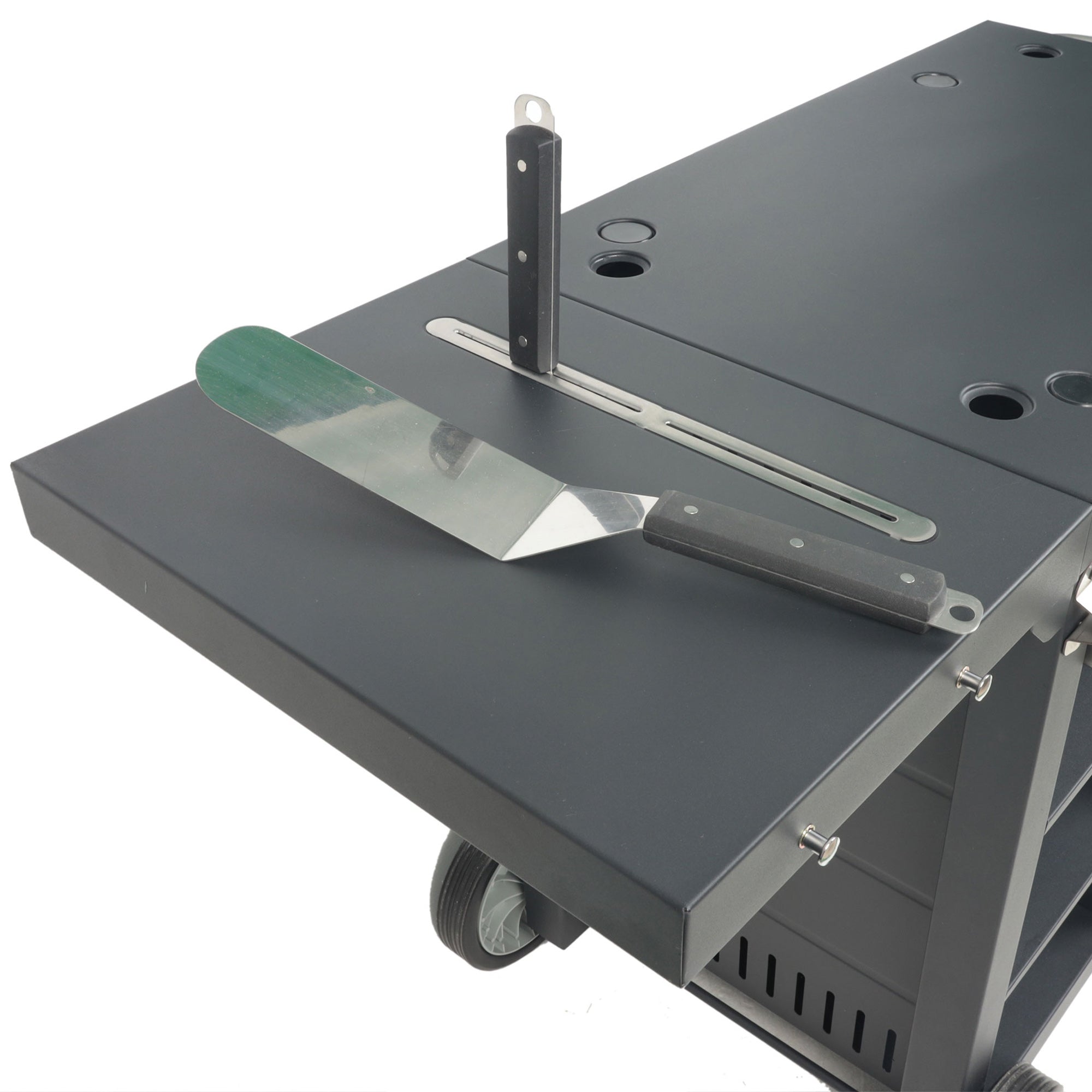 Razor Universal Rolling Prep Cart and 19 Inch Single Burner LP Propane Gas Grill - VMInnovations