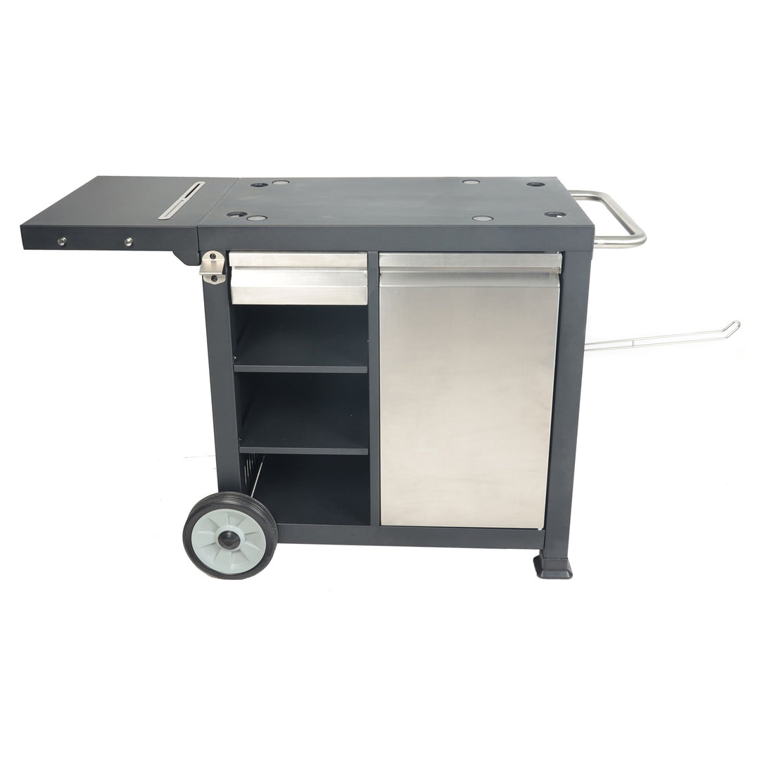Razor Universal Rolling Prep Cart and 25 Inch Double Burner LP Propane Gas Grill - VMInnovations