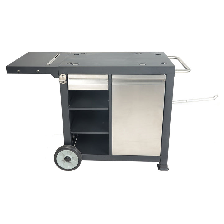 Razor Universal Rolling Prep Cart and 25 Inch Double Burner LP Propane Gas Grill - VMInnovations