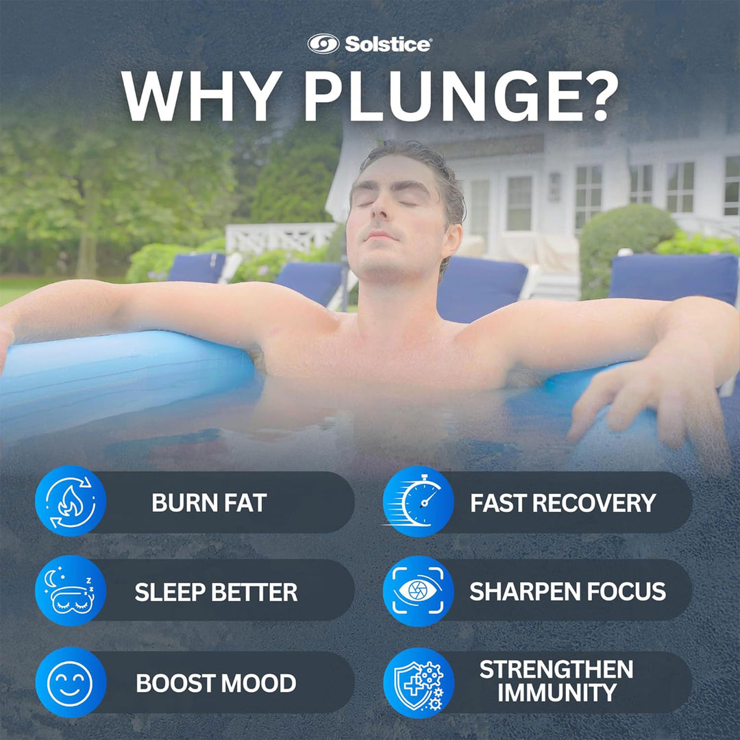 Solstice Plunge 100 Gal Inflatable Insulated Ice Bath Tub w/Lid,White(For Parts) - VMInnovations