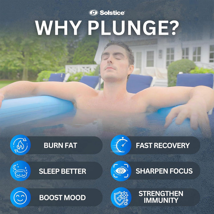 Solstice Plunge 100 Gal Inflatable Insulated Ice Bath Tub w/Lid,White(For Parts) - VMInnovations