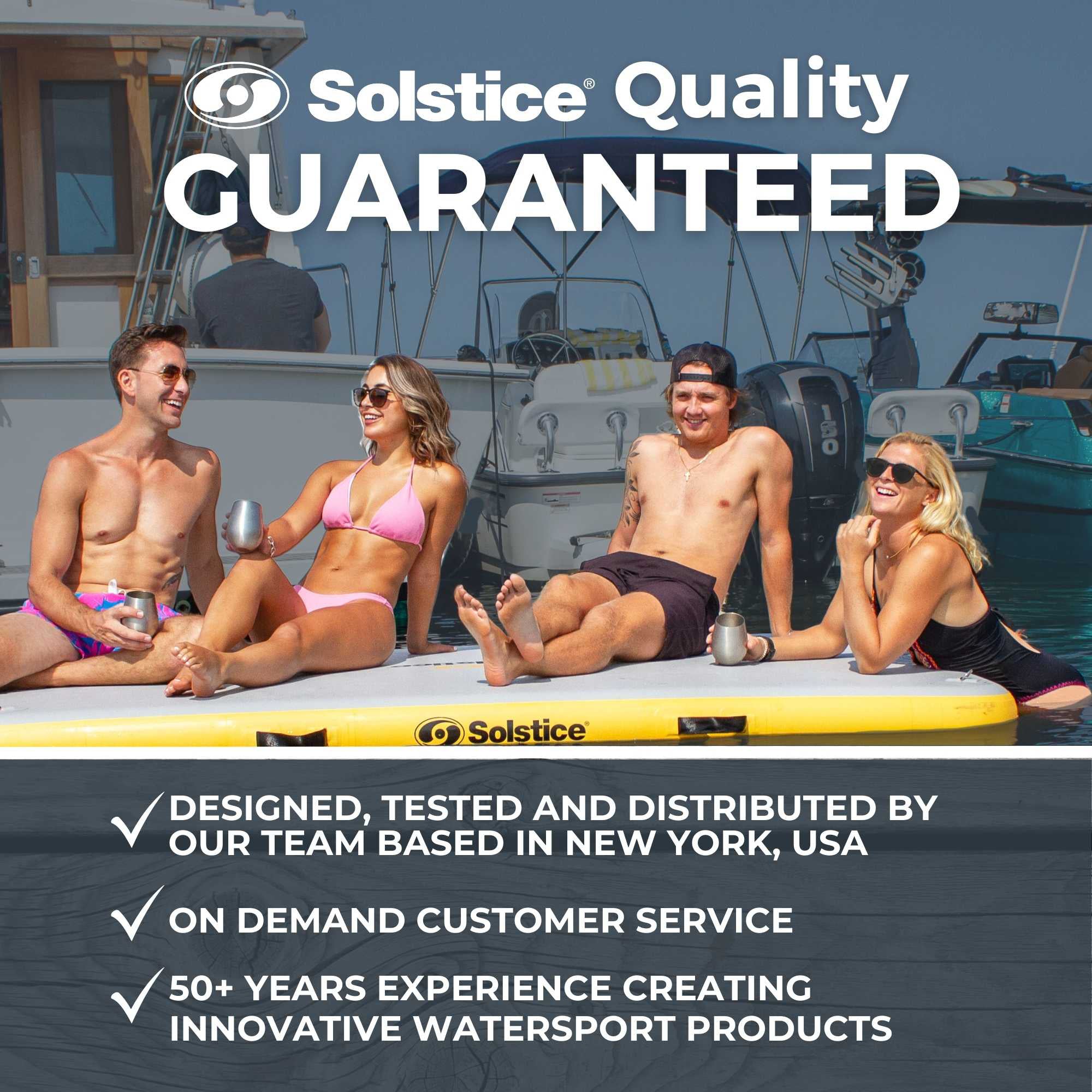 Solstice 10'x8' Inflatable Floating Dock Rafting Platform w/Pump & Bag(Open Box) - VMInnovations