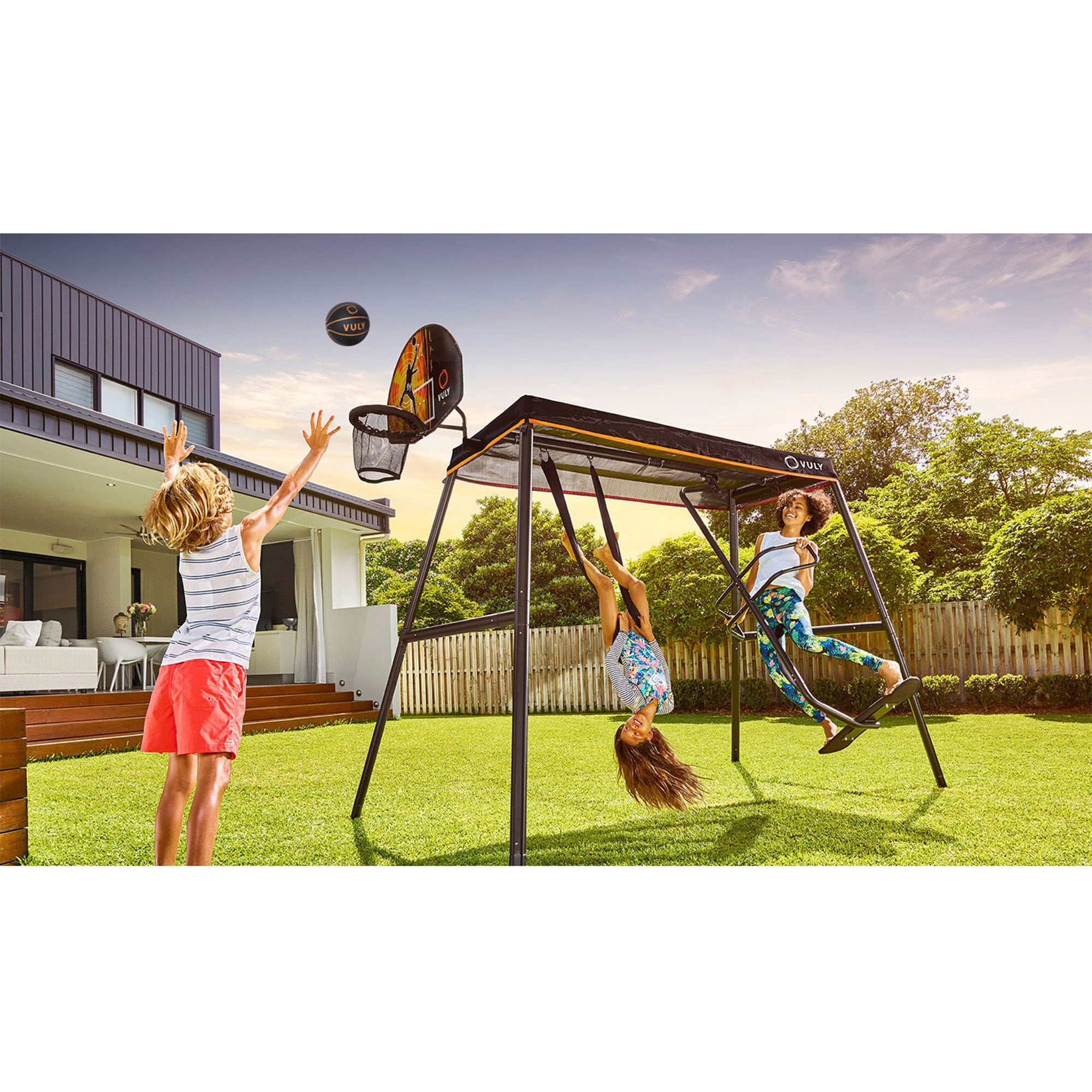 Vuly Trampolines Basketball Set with Backboard, Hoop, Basketball, and Air Pump - VMInnovations
