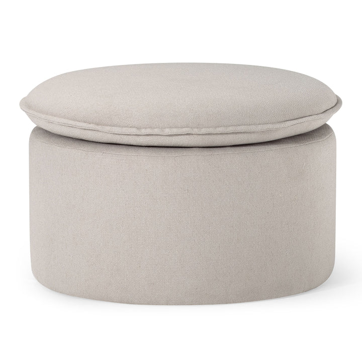 Maven Lane Lyra Contemporary Ottoman in Dove Fabric Upholstery - VMInnovations
