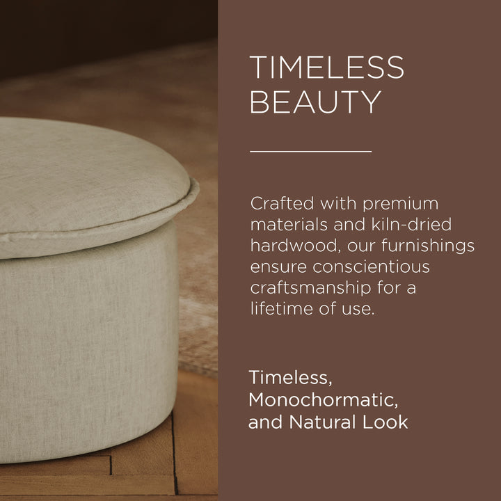 Maven Lane Lyra Contemporary Ottoman in Dove Fabric Upholstery - VMInnovations