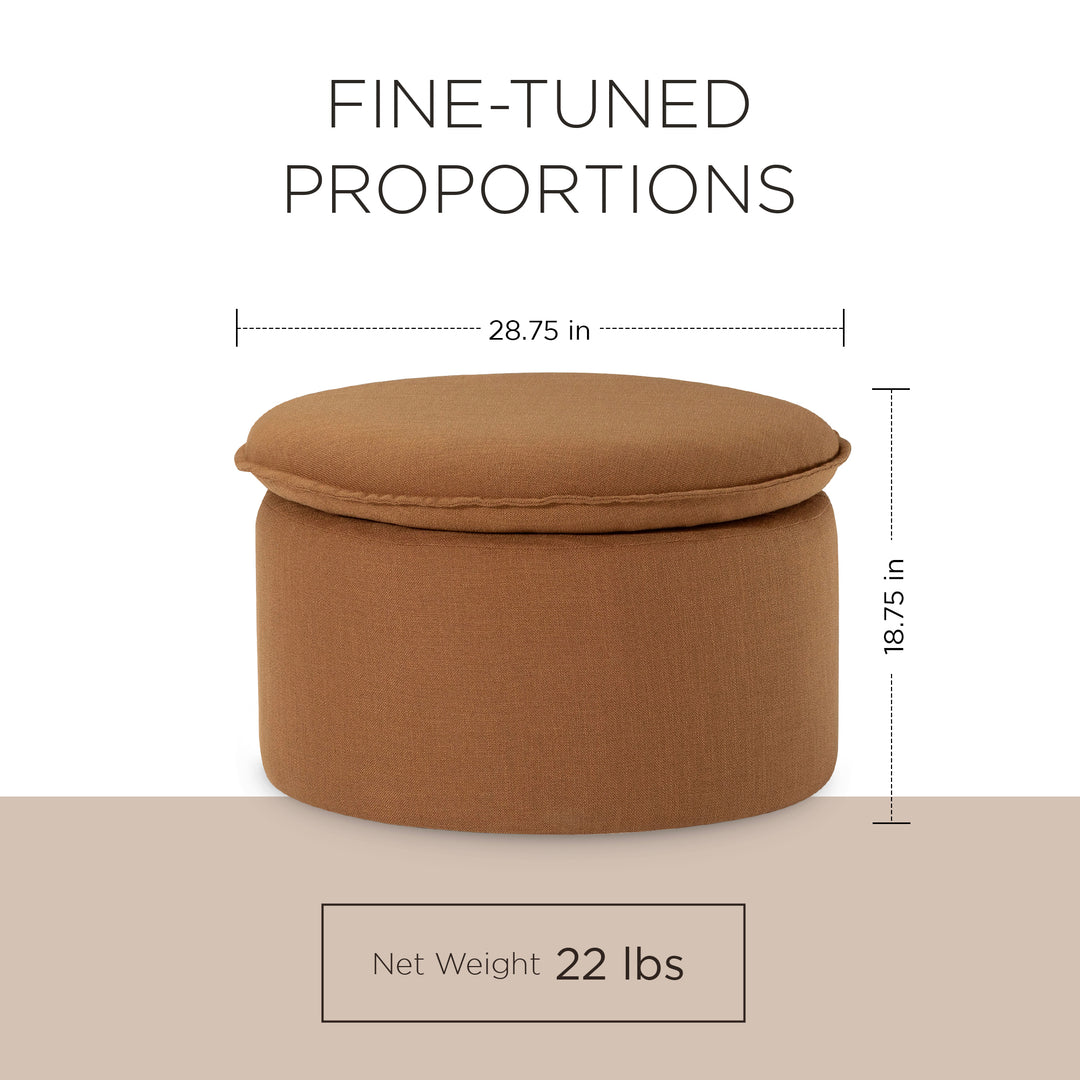 Maven Lane Lyra Contemporary Ottoman in Clay Fabric Upholstery - VMInnovations