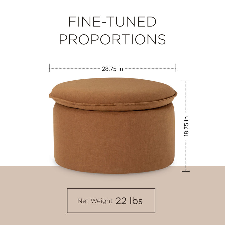 Maven Lane Lyra Contemporary Ottoman in Clay Fabric Upholstery - VMInnovations