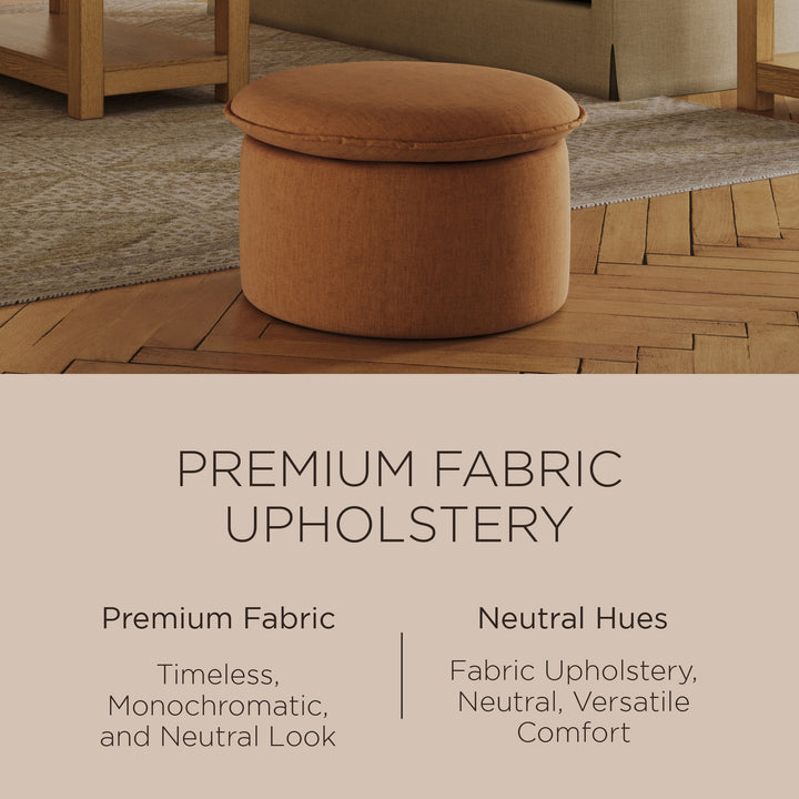Maven Lane Lyra Contemporary Ottoman in Clay Fabric Upholstery - VMInnovations