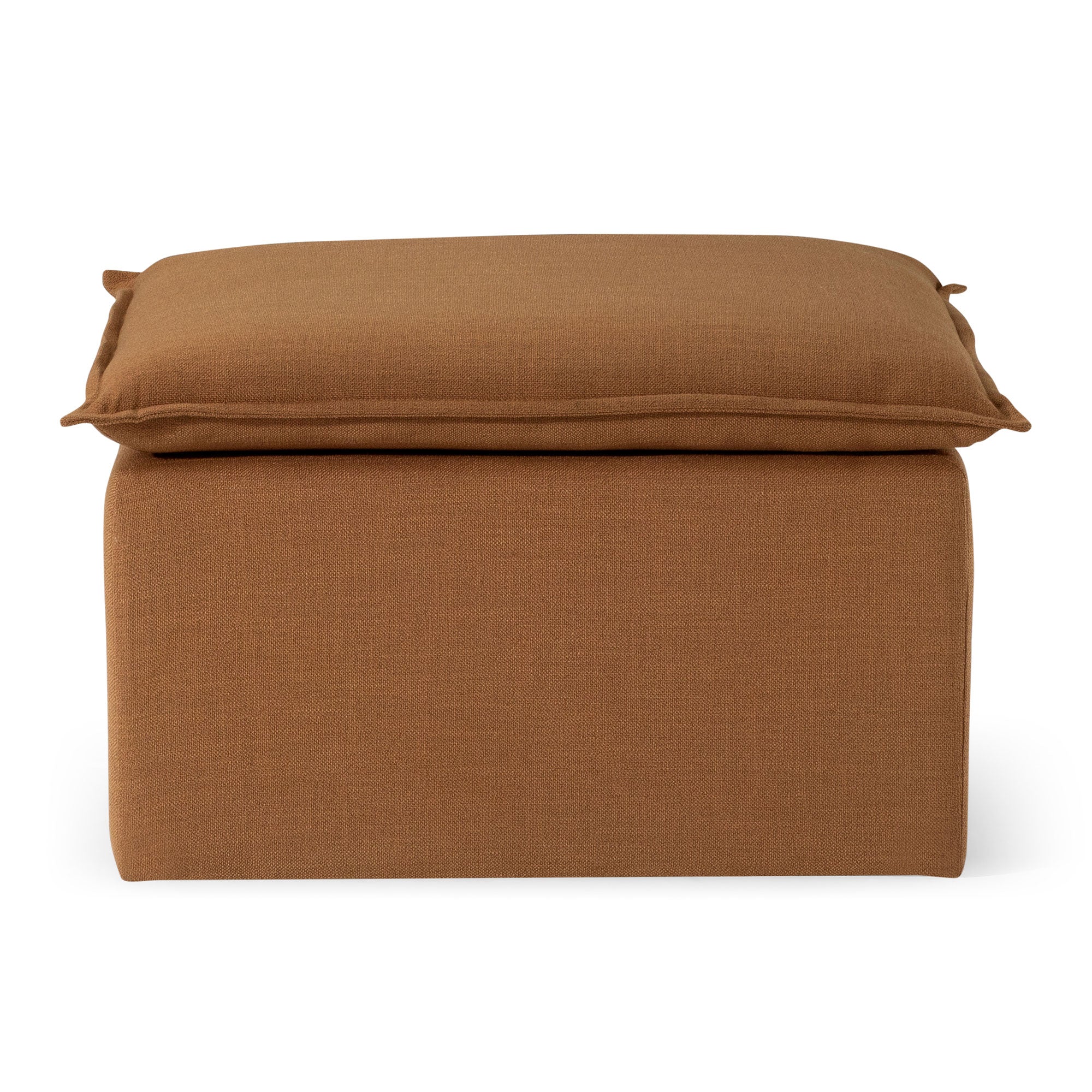 Maven Lane Claude Contemporary Ottoman in Clay Fabric Upholstery (Open Box) - VMInnovations