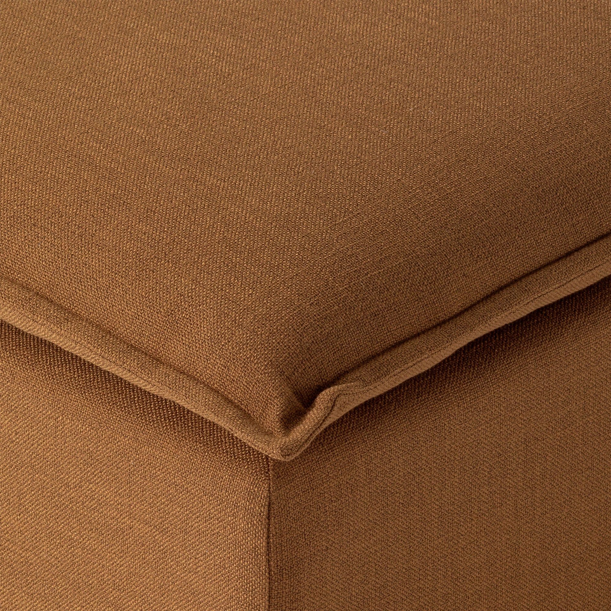 Maven Lane Claude Rustic Ottoman in Clay Fabric Upholstery - VMInnovations