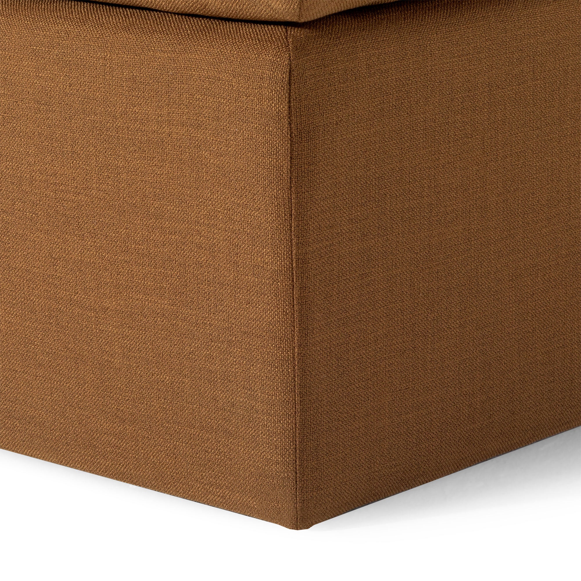 Maven Lane Claude Rustic Ottoman in Clay Fabric Upholstery - VMInnovations