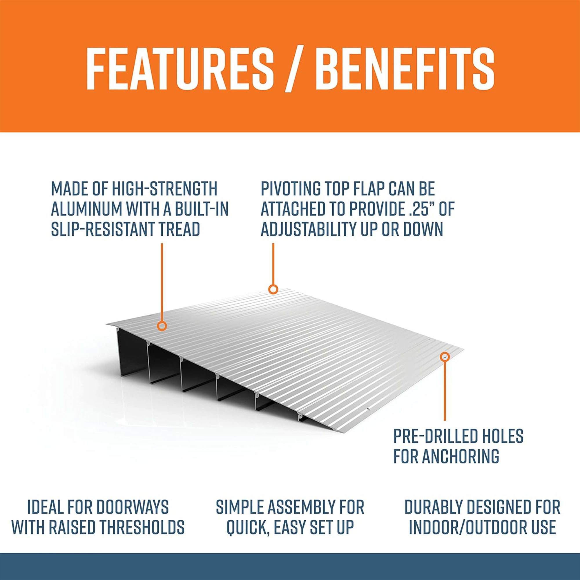 EZ-ACCESS 6” Portable Self Supporting Aluminum Modular Entry Ramp (For Parts)