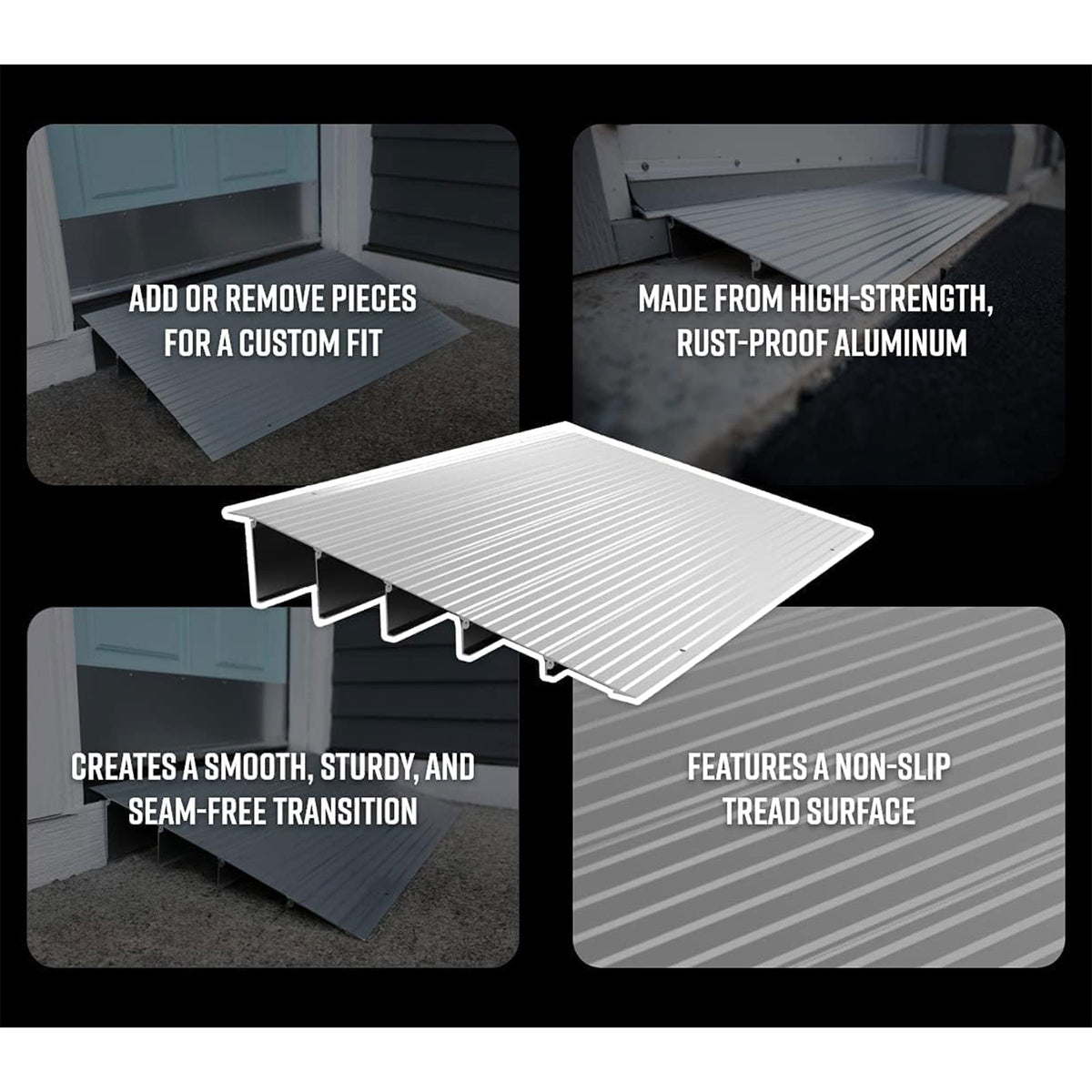 EZ-ACCESS TRANSITIONS 6” Portable Self Supporting Aluminum Modular Entry Ramp