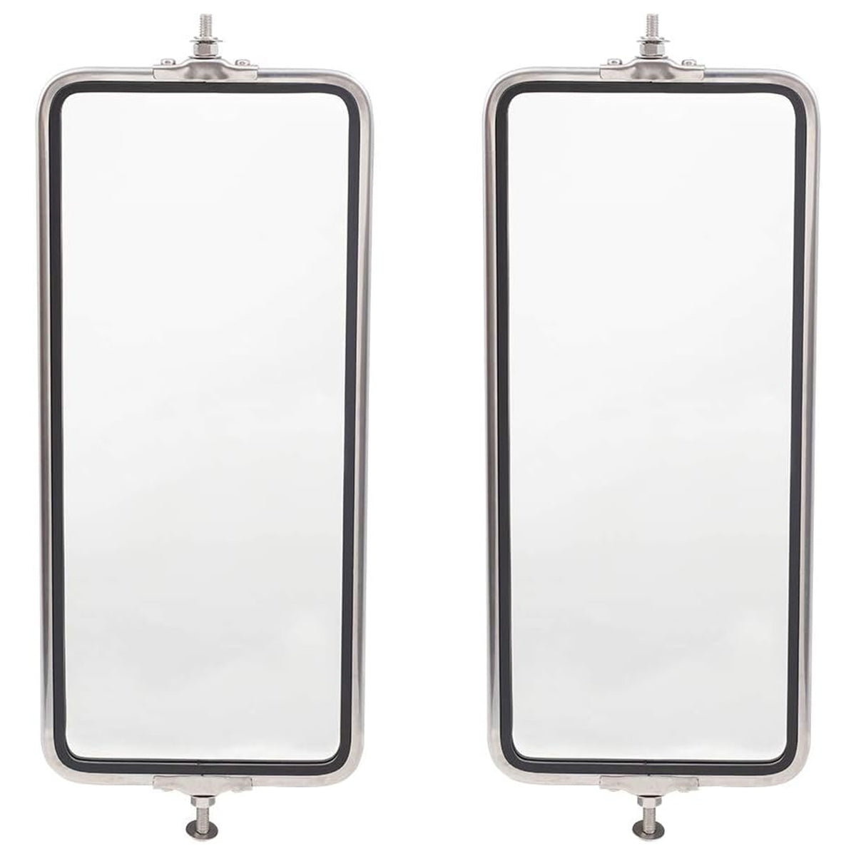 Brock Universal West Coast Stainless Steel Truck Side Mirror 7" x 16" (2 Pack)