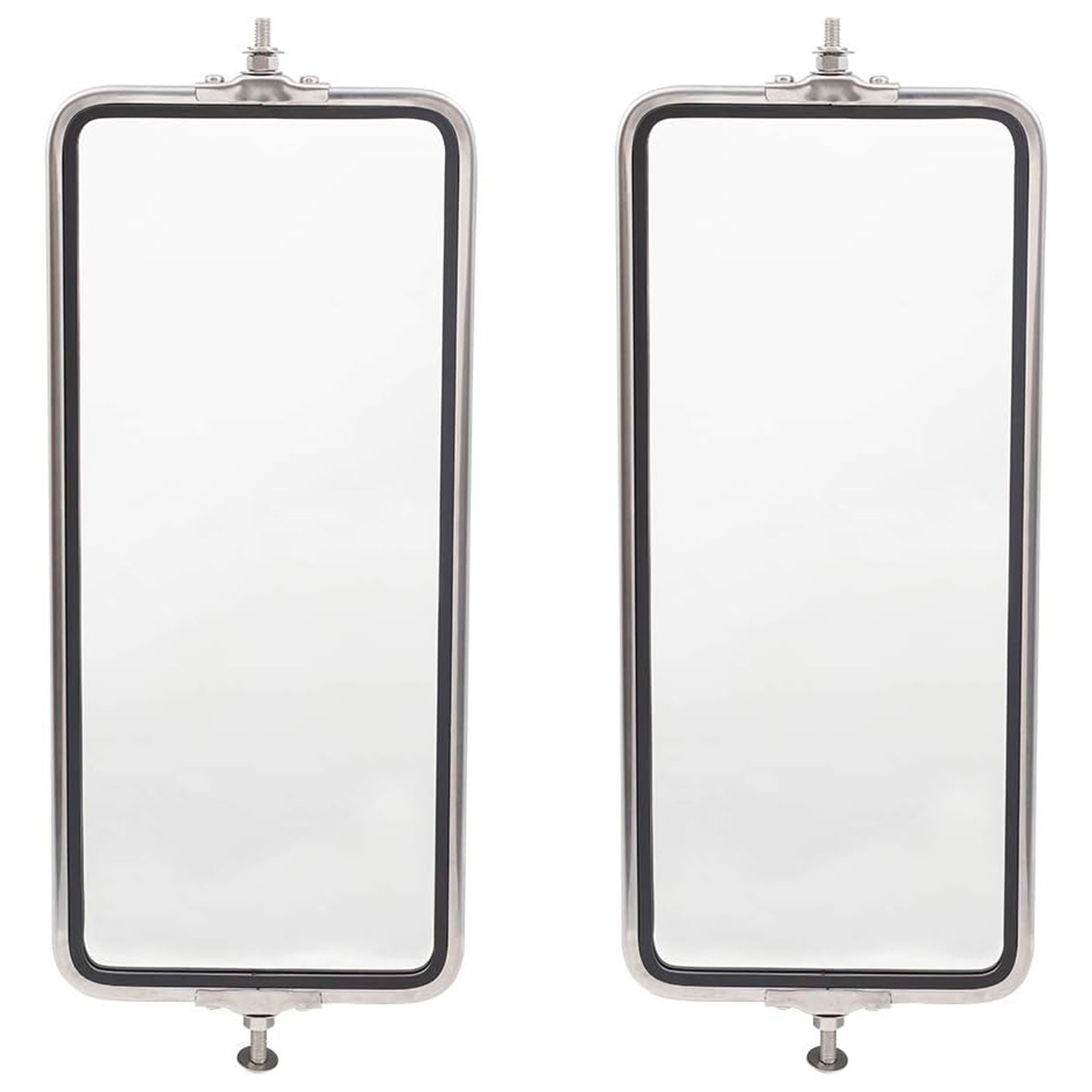 Brock Universal West Coast Stainless Steel Truck Side Mirror 7" x 16" (2 Pack)