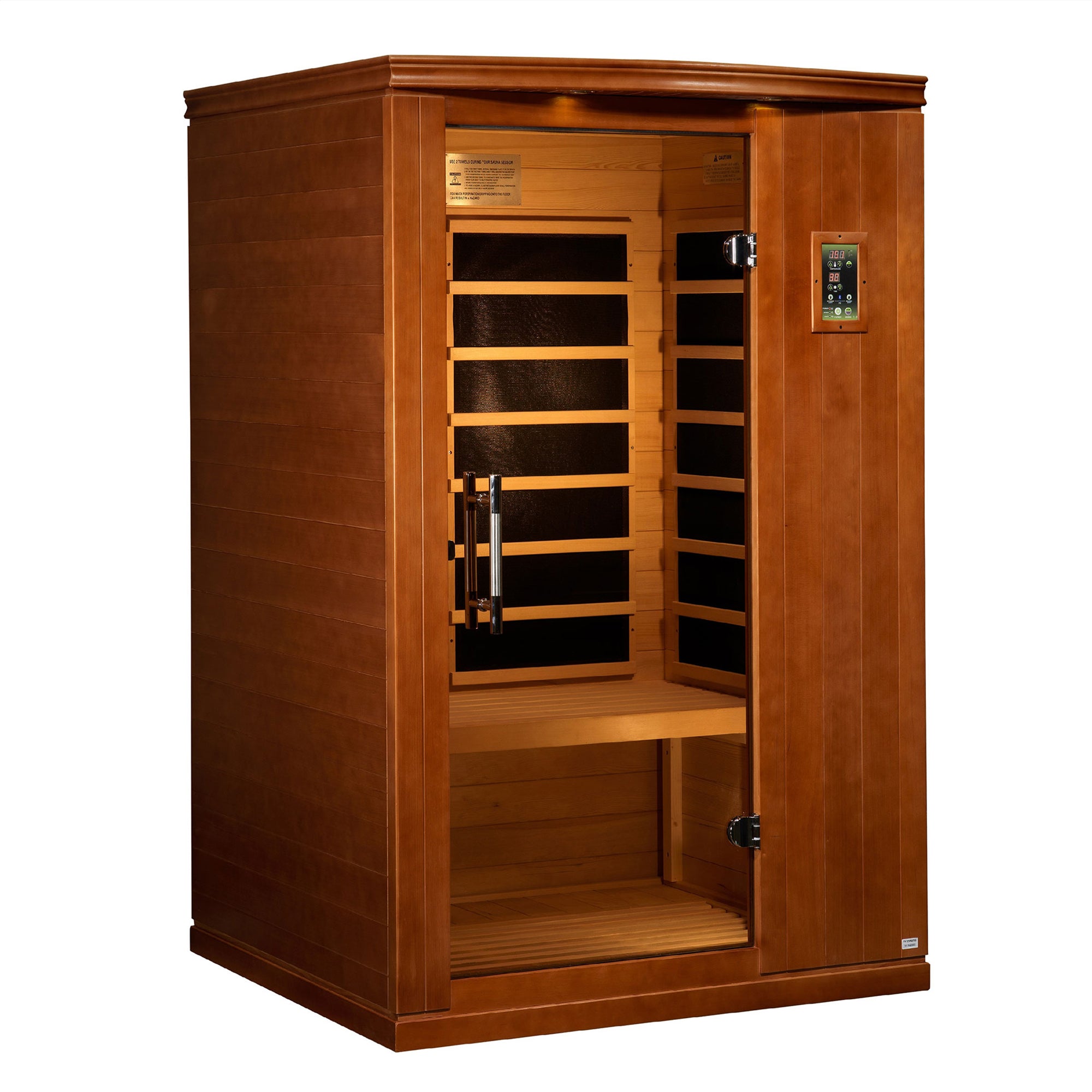 Dynamic Saunas Venice 2-Person Low EMF FAR Infrared Sauna, Canadian Hemlock Wood - VMInnovations