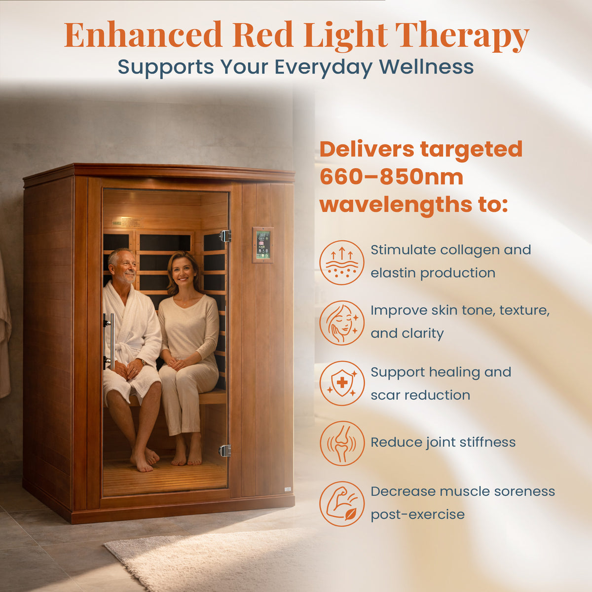 Dynamic Saunas Venice 2-Person Low EMF FAR Infrared Sauna, Canadian Hemlock Wood