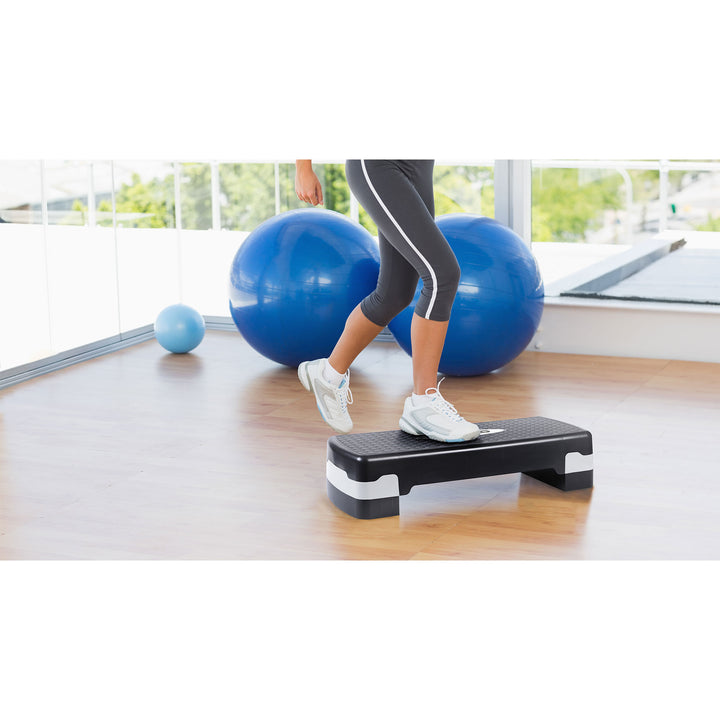 HolaHatha Aerobic Step Platform Exercise Fitness Equipment w/ Adjustable Height - VMInnovations