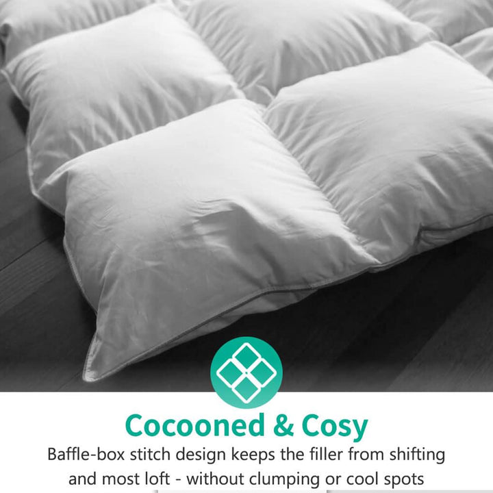 APSMILE Luxurious Feathers Down Full Queen Duvet Insert Comforter, White - VMInnovations