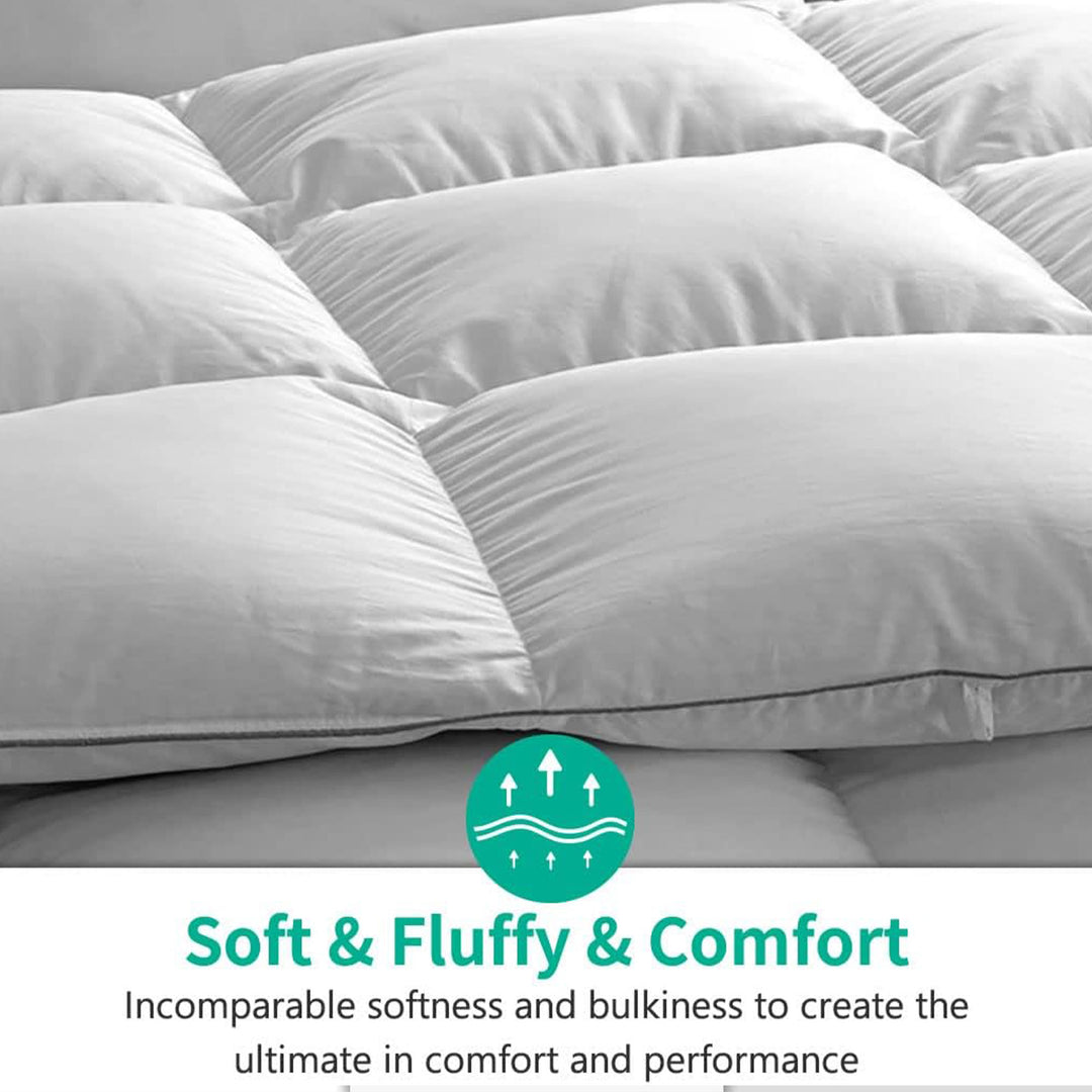 APSMILE Luxurious Feathers Down Full Queen Duvet Insert Comforter, White - VMInnovations