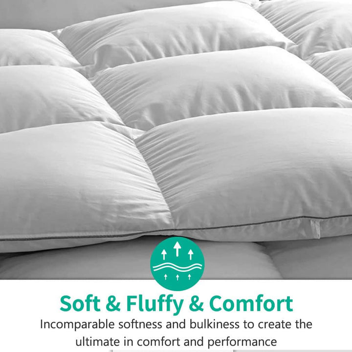 APSMILE Luxurious Feathers Down Full Queen Duvet Insert Comforter, White - VMInnovations