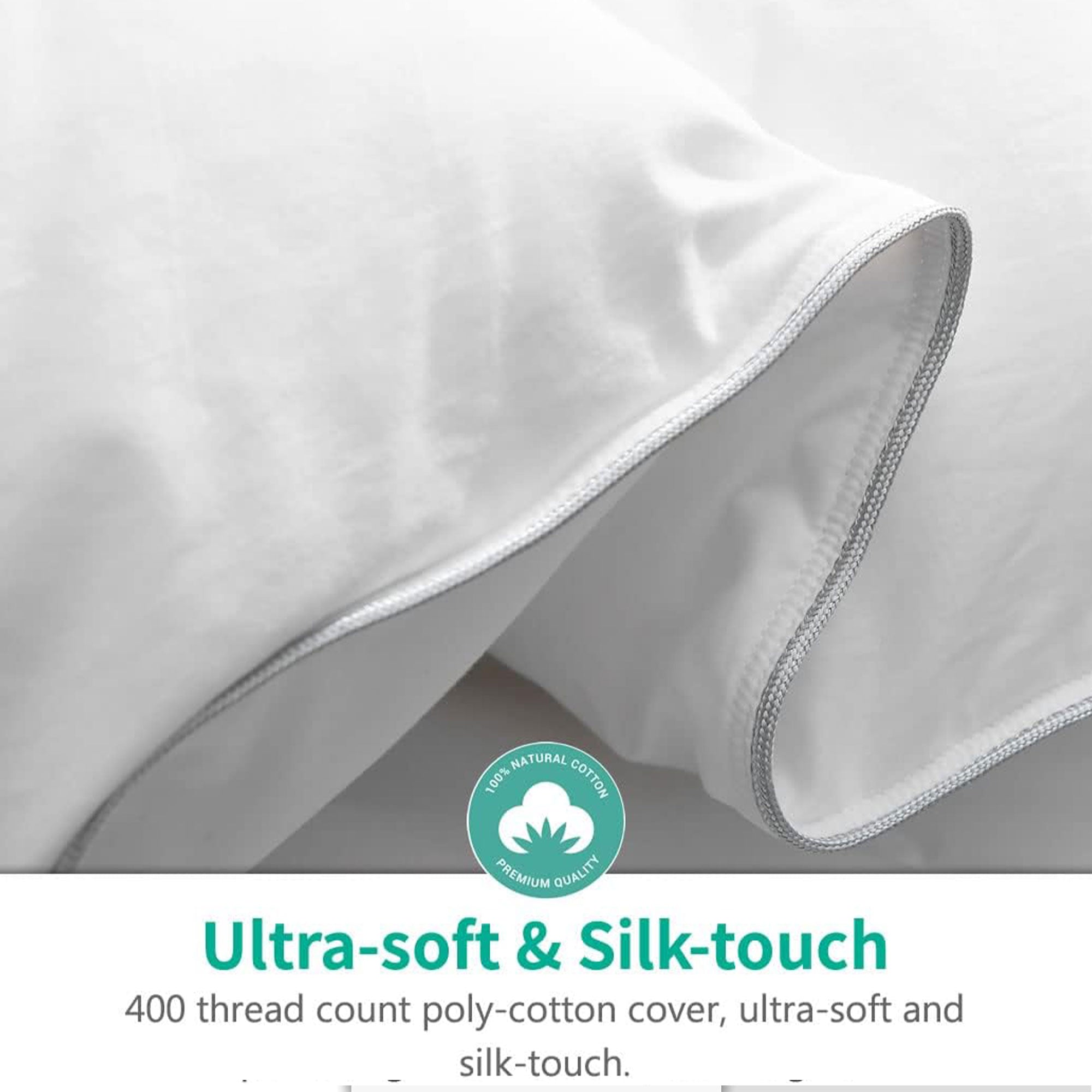 APSMILE King Size Heavyweight Feathers Down Poly Cotton Duvet Comforter, White - VMInnovations