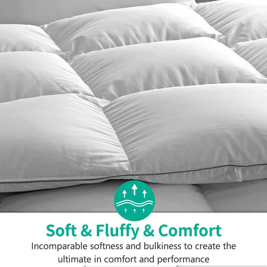 APSMILE King Size Heavyweight Feathers Down Poly Cotton Duvet Comforter, White - VMInnovations