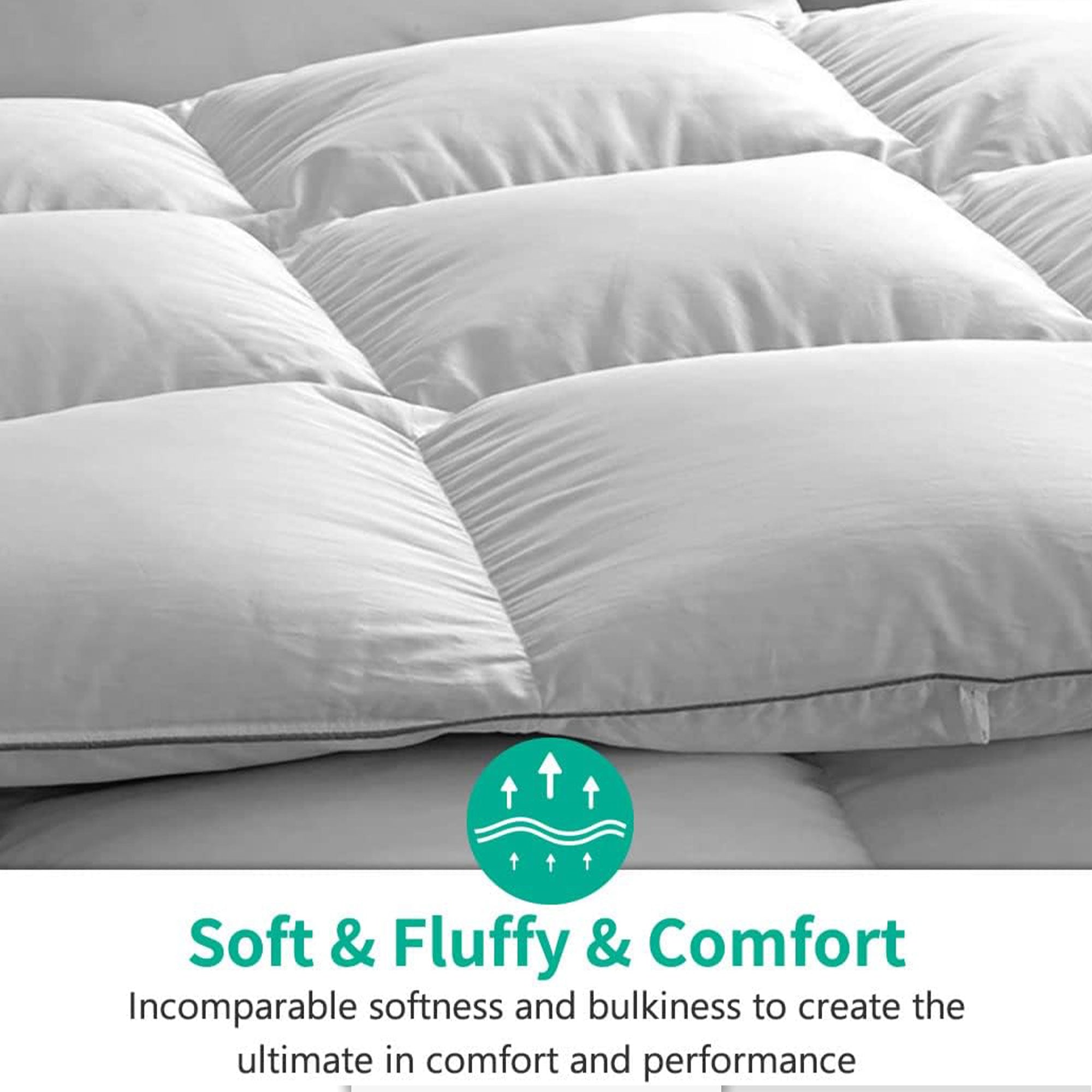 APSMILE King Heavyweight Feathers Down Poly Cotton Duvet Comforter (Open Box) - VMInnovations