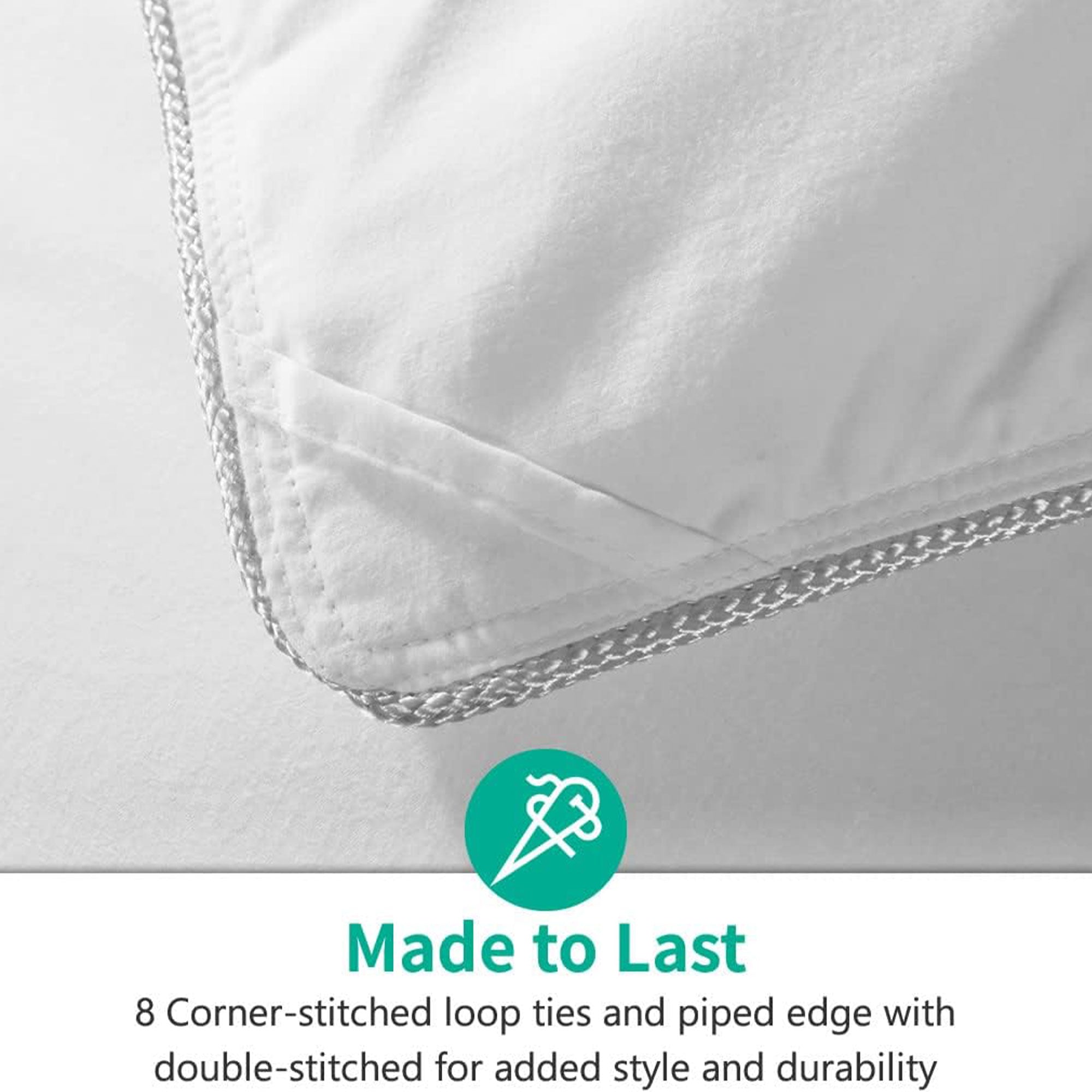 APSMILE 90 x 106 In King Sized Feathers Down Cotton Comforter, White (Open Box) - VMInnovations