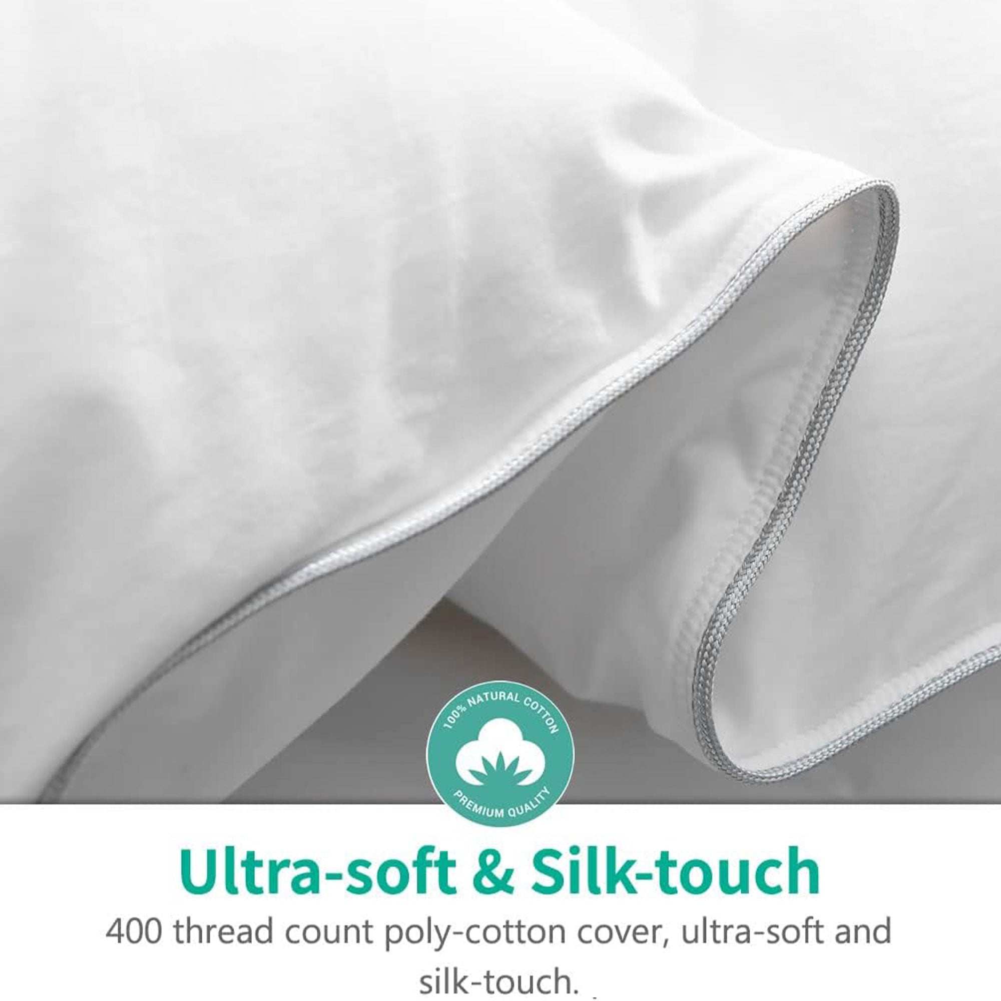 APSMILE 90 x 106 In King Sized Feathers Down Cotton Comforter, White (Open Box) - VMInnovations