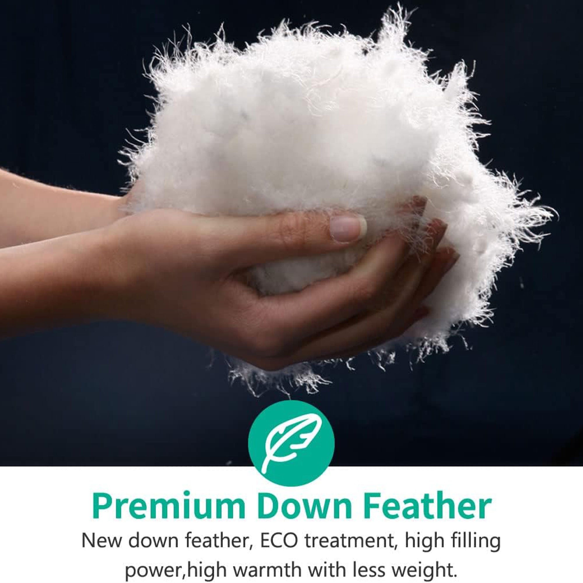APSMILE 90 x 106 In King Sized Feathers Down Cotton Comforter, White (Open Box) - VMInnovations