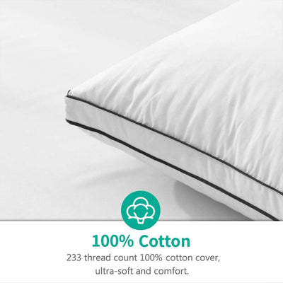APSMILE Goose Feathers and Down Pillow with Ultra Soft Cotton for Side Sleepers