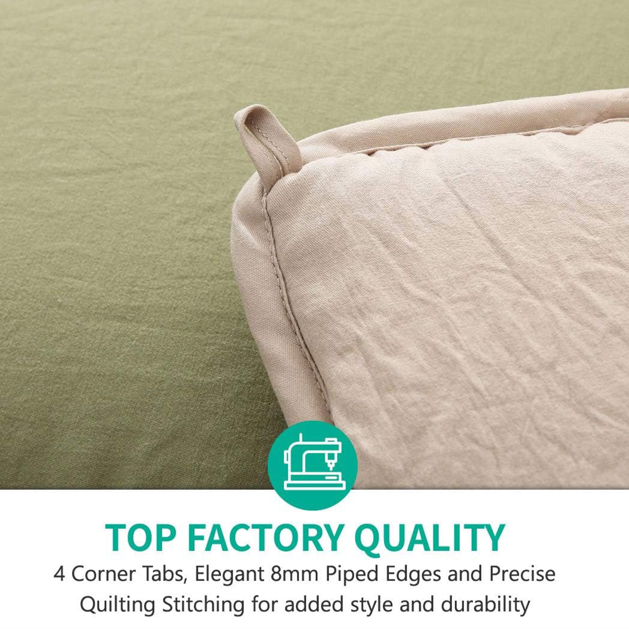 APSMILE Reversible All Season Down Alternative Full Queen Comforter, Green/Brown - VMInnovations