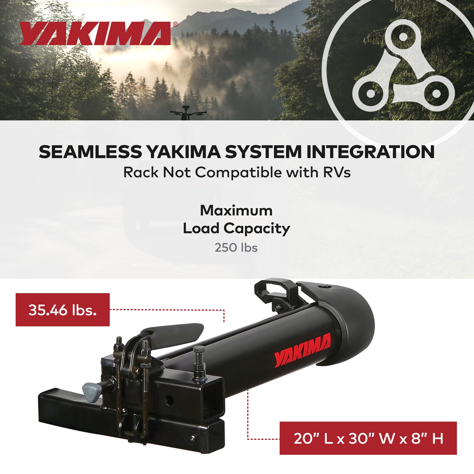 Yakima HoldUp 2" Bicycle Bike Rack, HoldUp Rack Extension & BackSwing Adapter