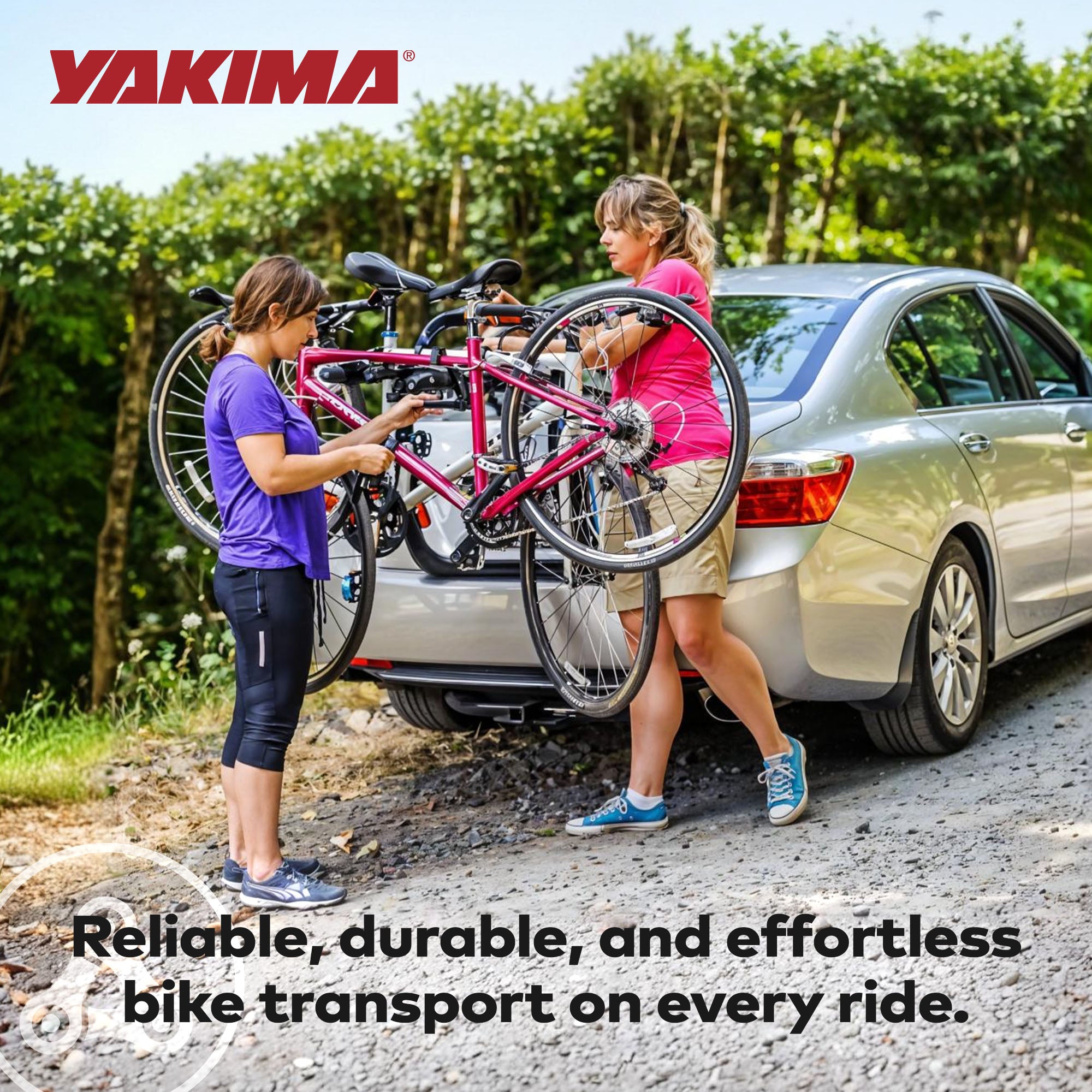 Yakima FullBack 3 Bike Capacity Car Trunk Bike Strap Rack with ZipStrips, Black