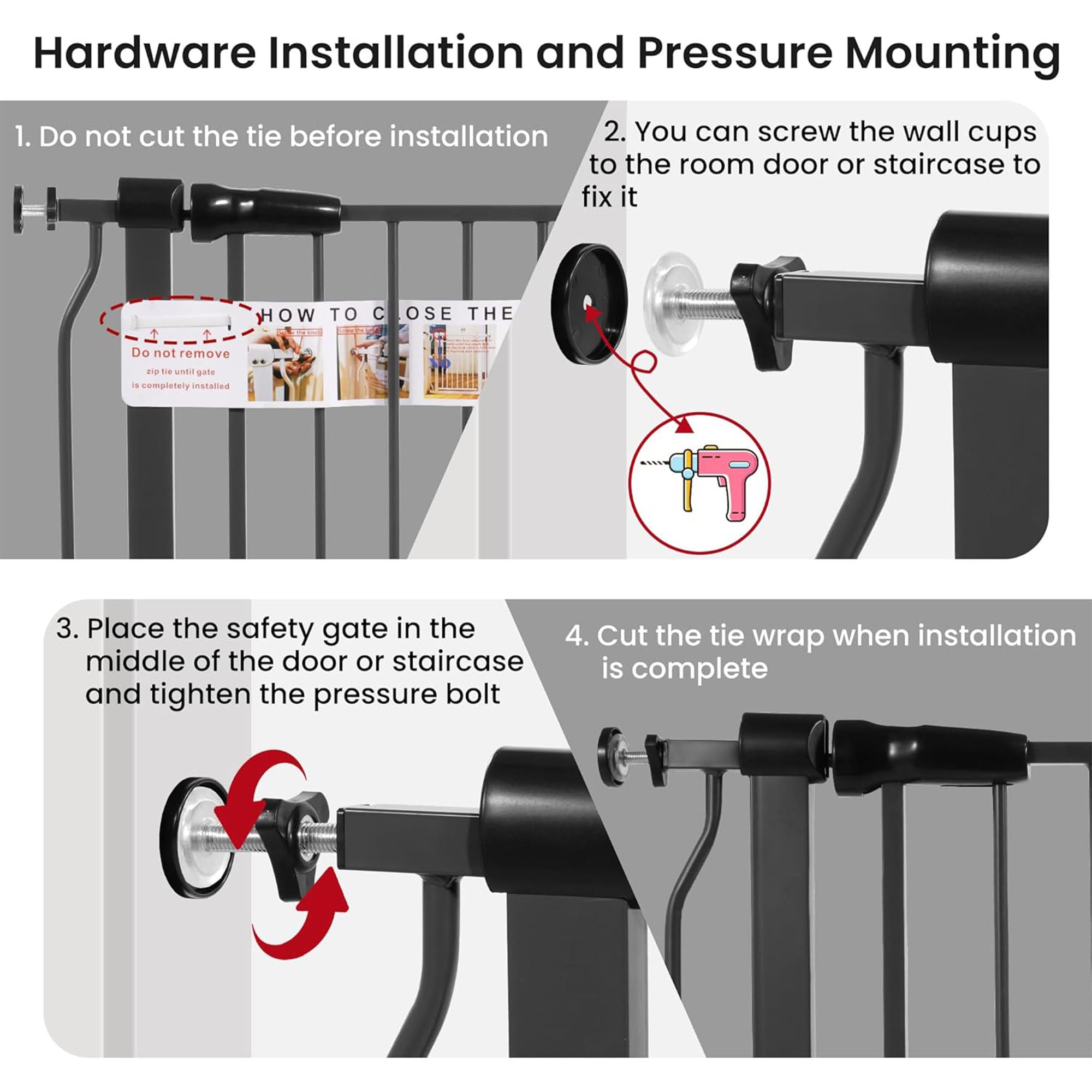 BalanceFrom Walk-Thru Safety Gate, 29.1-33.8"W, 30"H, Graphite (Used) - VMInnovations