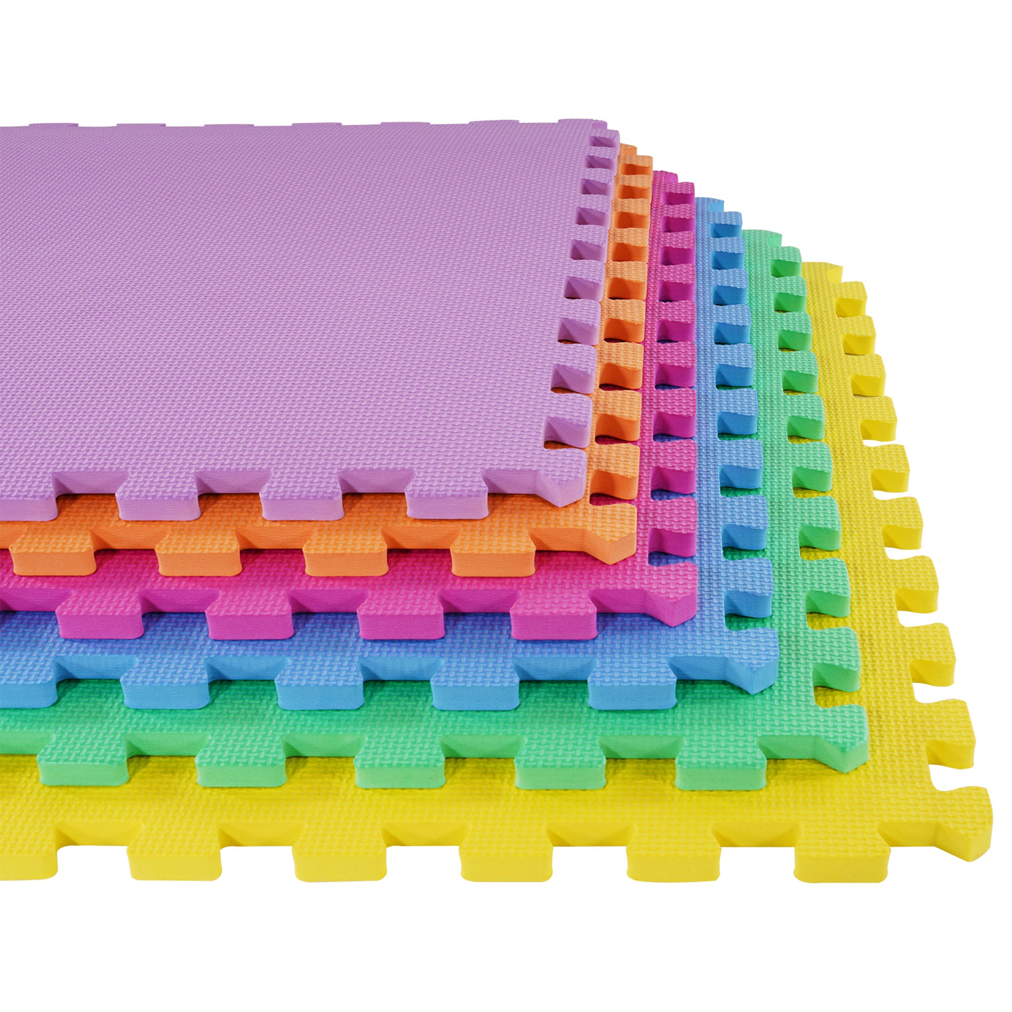 BalanceFrom 144 Sq Ft Interlocking EVA Foam Exercise Mat Tiles, Multi (Used) - VMInnovations