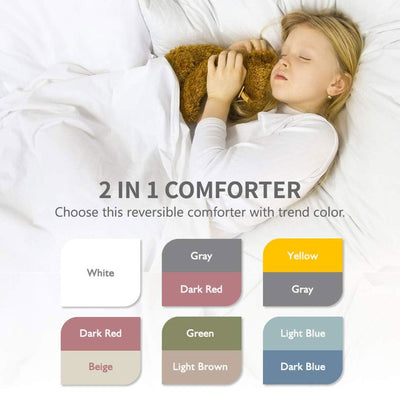 APSMILE Reversible Full/Queen Ultra Soft Microfiber Bed Comforter, Yellow/Gray