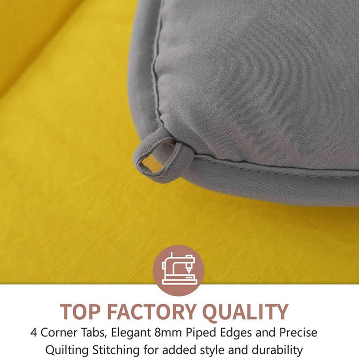 APSMILE Reversible King Ultra Soft Fluffy Microfiber Bed Comforter, Yellow/Gray - VMInnovations