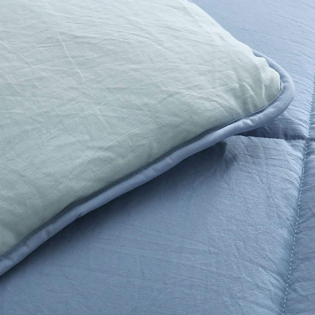 APSMILE Reversible All Season Down Alternative Full Queen Comforter, Light Blue - VMInnovations