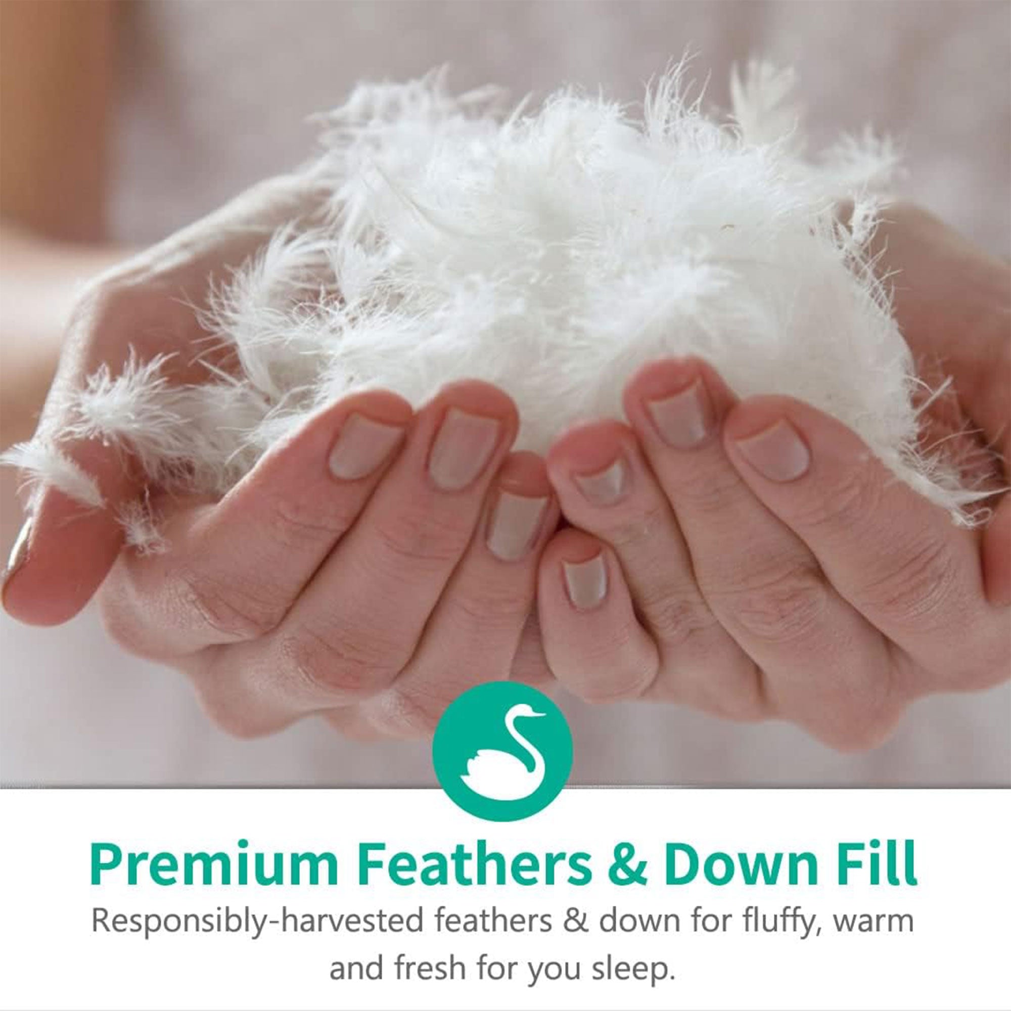 APSMILE 90"x106" King Sized All Season Feathers Down Cotton Comforter,Gray(Used) - VMInnovations